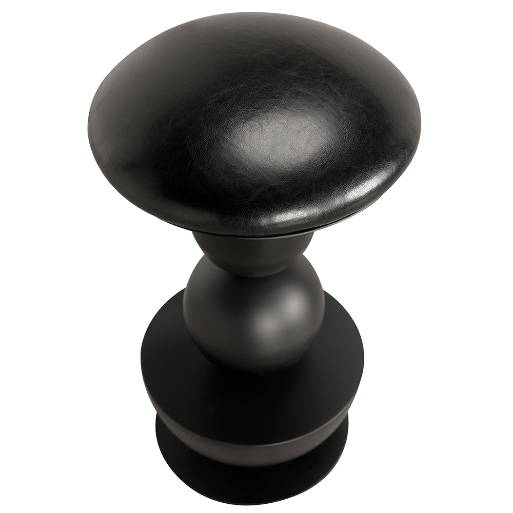 Noir Perth 24in Counter Stool, matte black iron finish