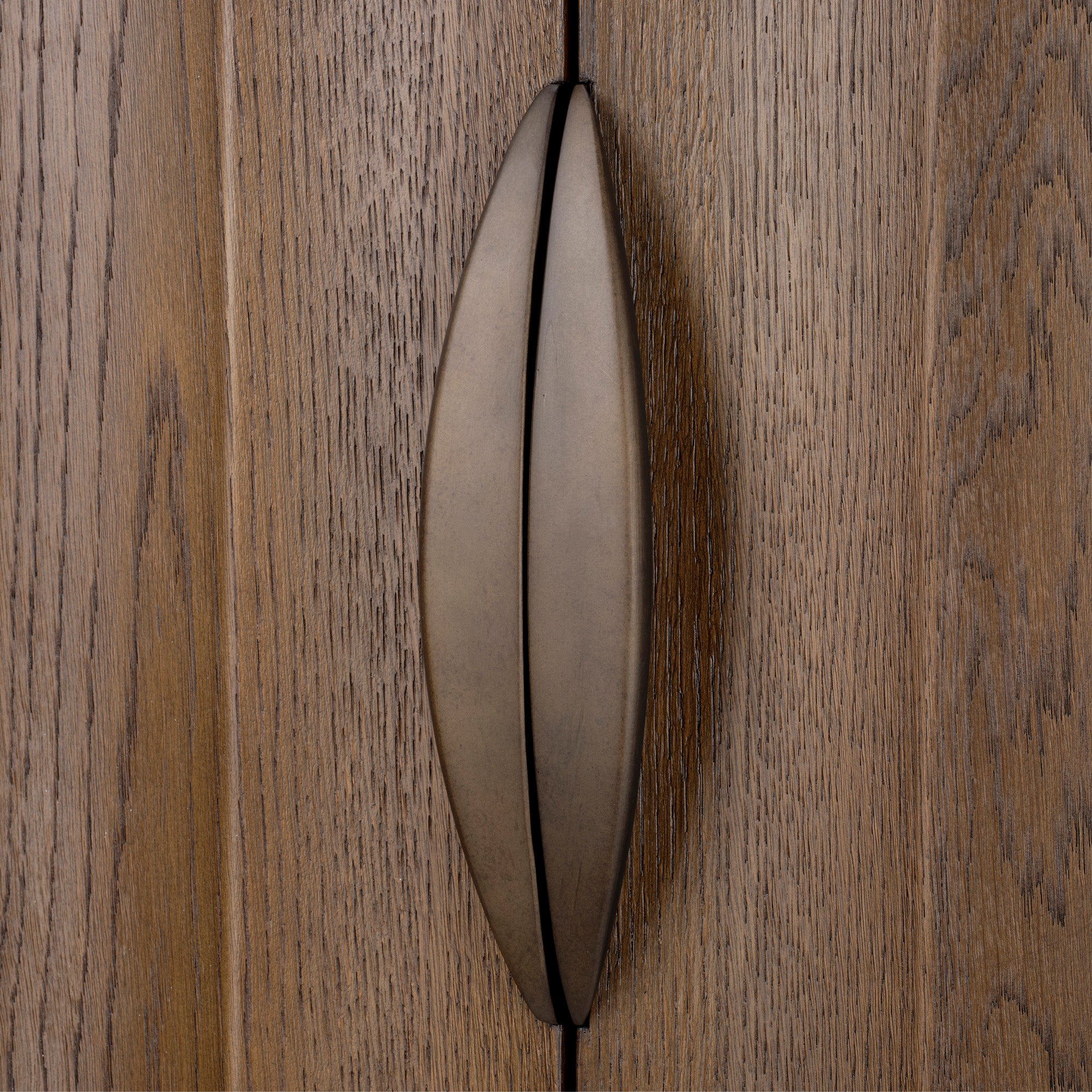 Jamie Young Finley Brown Sugar Oak Fluted Arched Cabinet