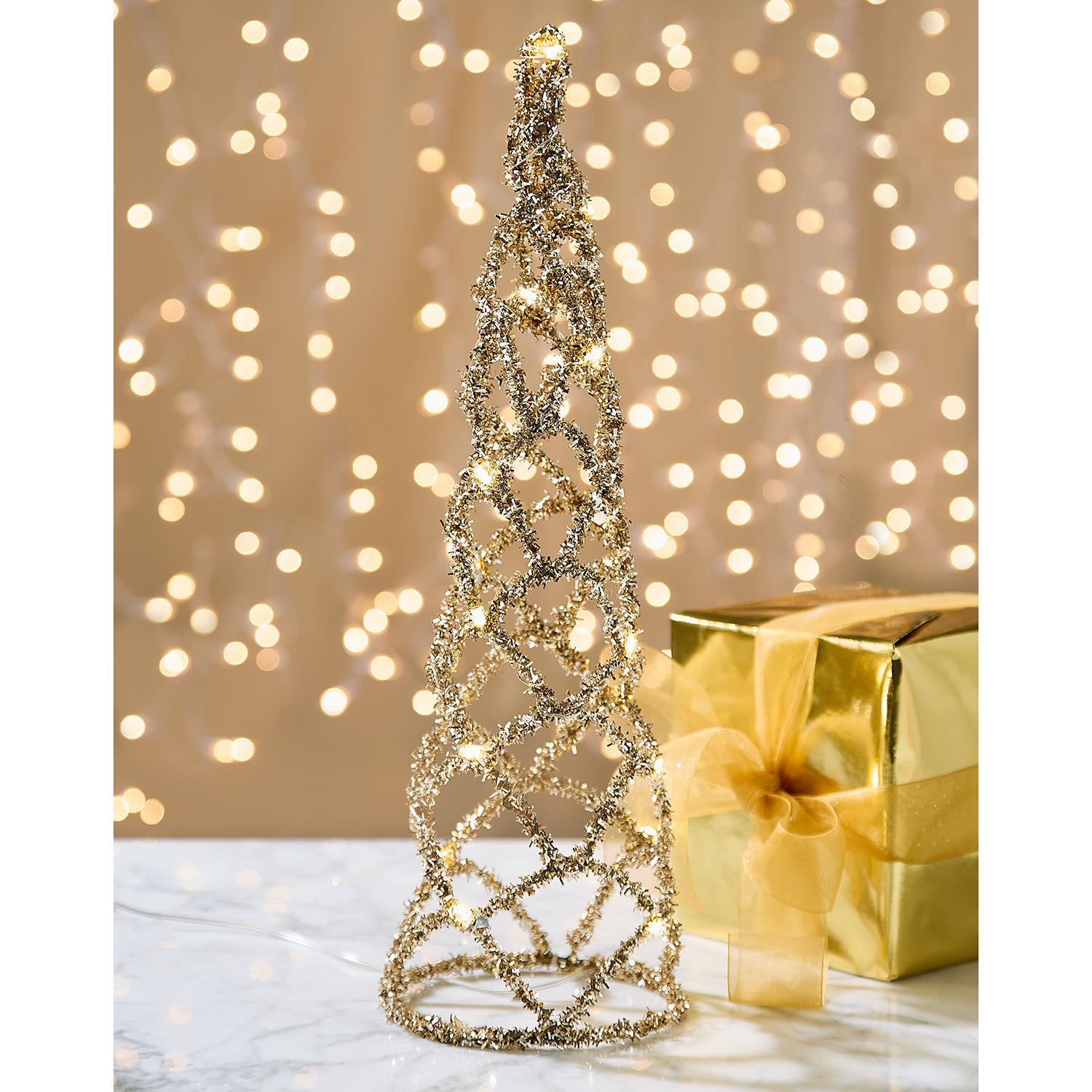 Gold Light-Up Christmas Tree Set of 3