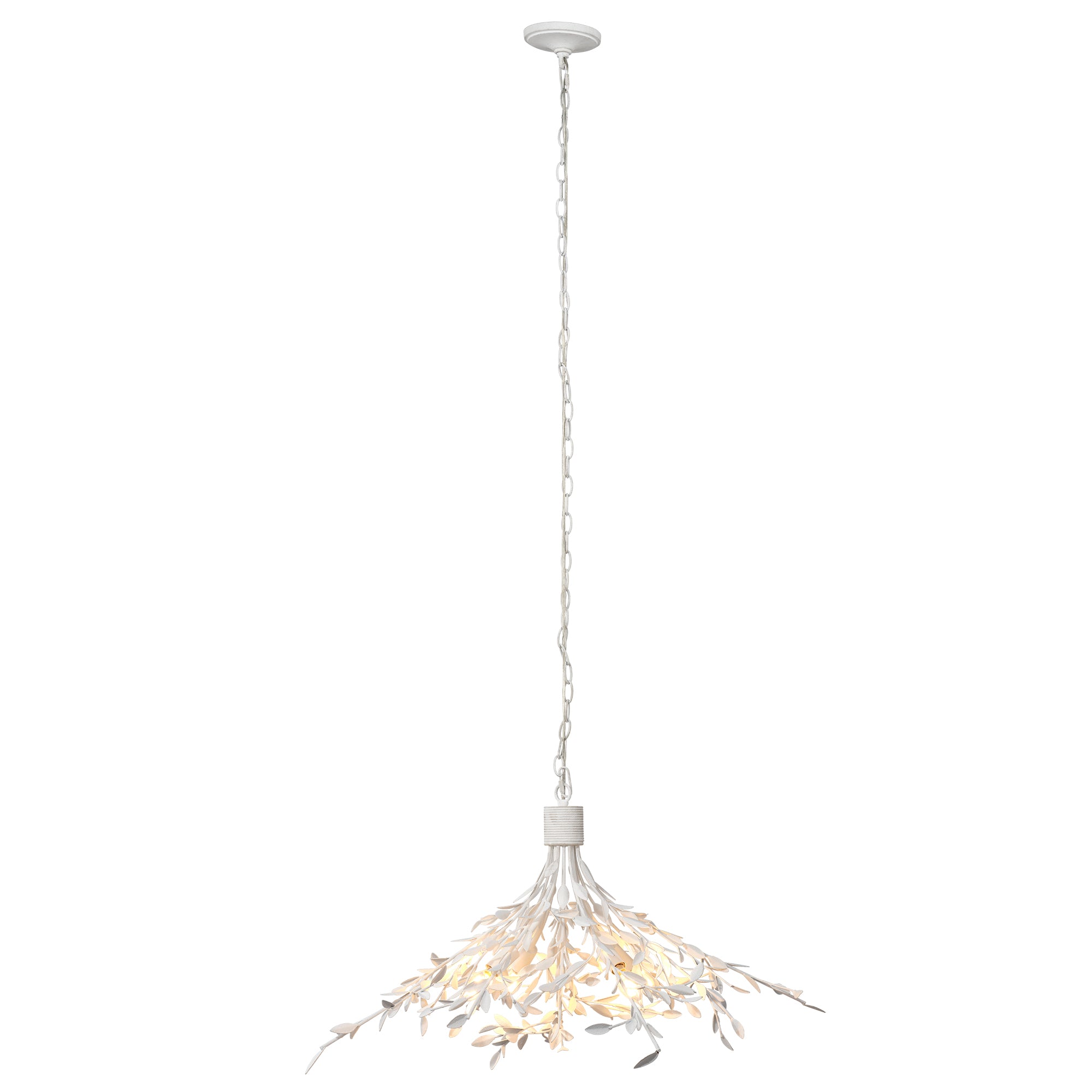 Jamie Young Arbor Textured White Plaster 4-Light Chandelier