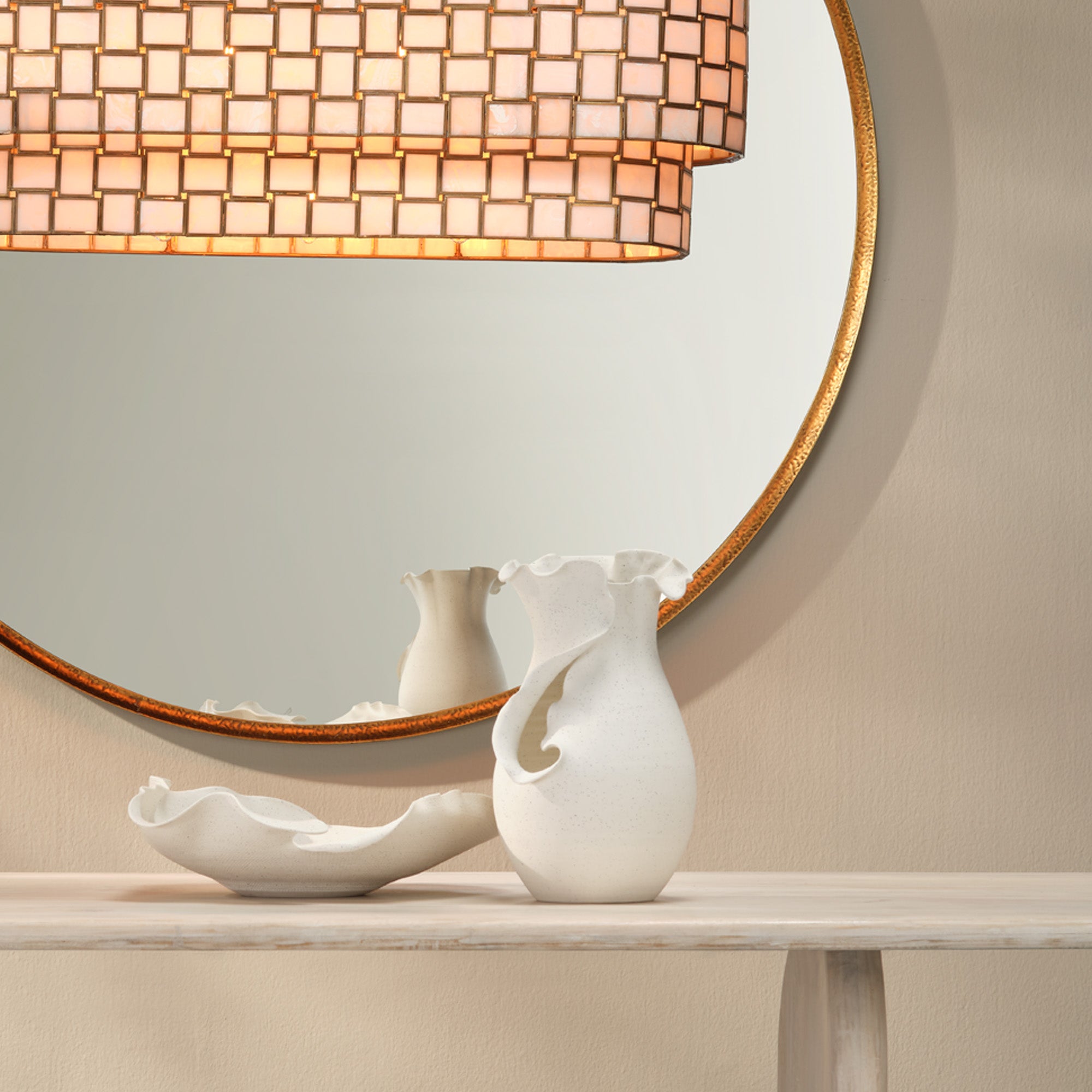Jamie Young Flutter White Porcelain Vessel