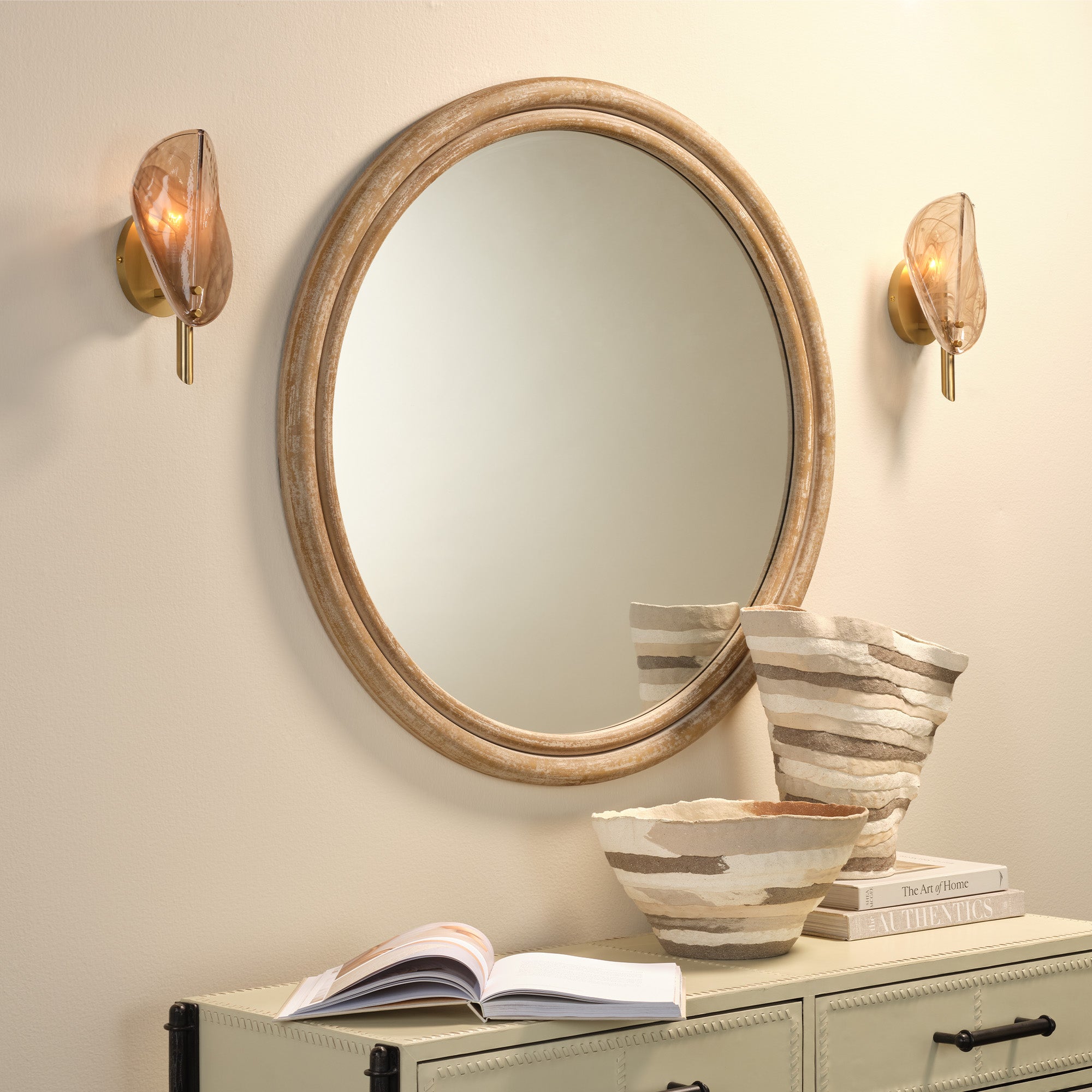 Jamie Young Magnolia Taupe 1-Light Wall Sconce