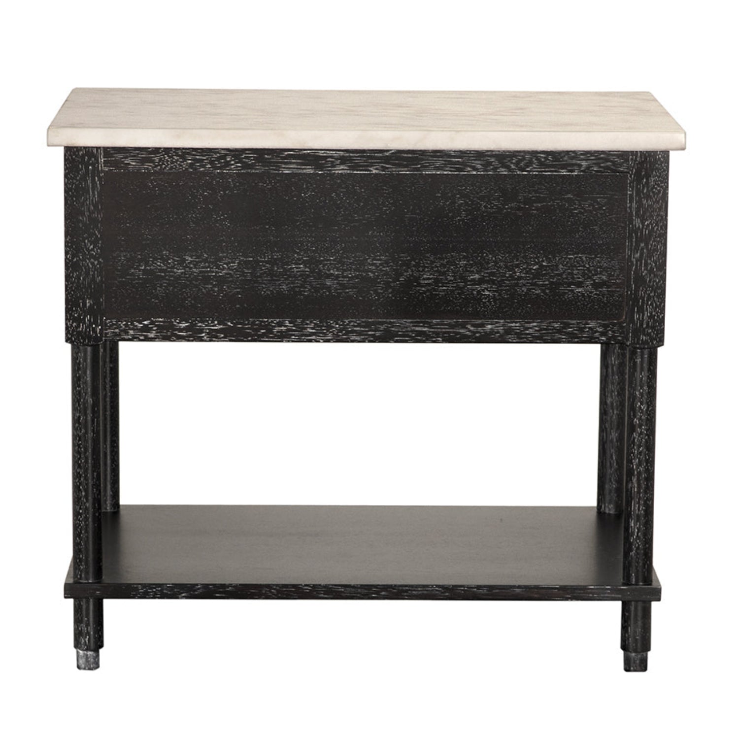 Noir Artemio Side Table with Marble Top shown in Black Walnut