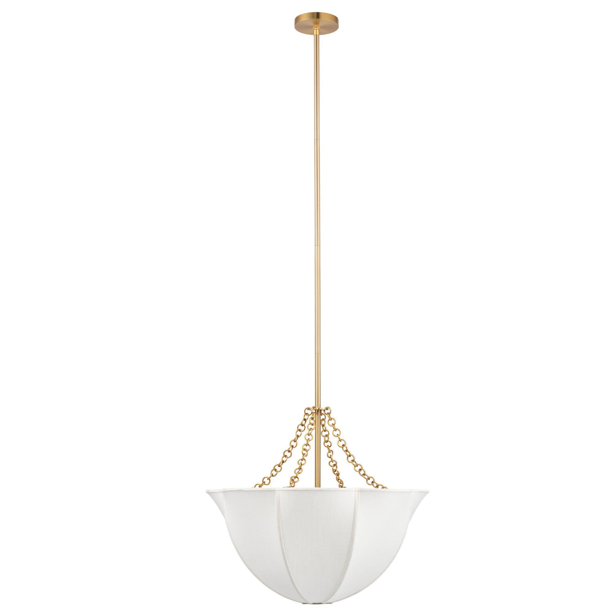 Jamie Young Aire Off-White Linen 4-Light Small Chandelier