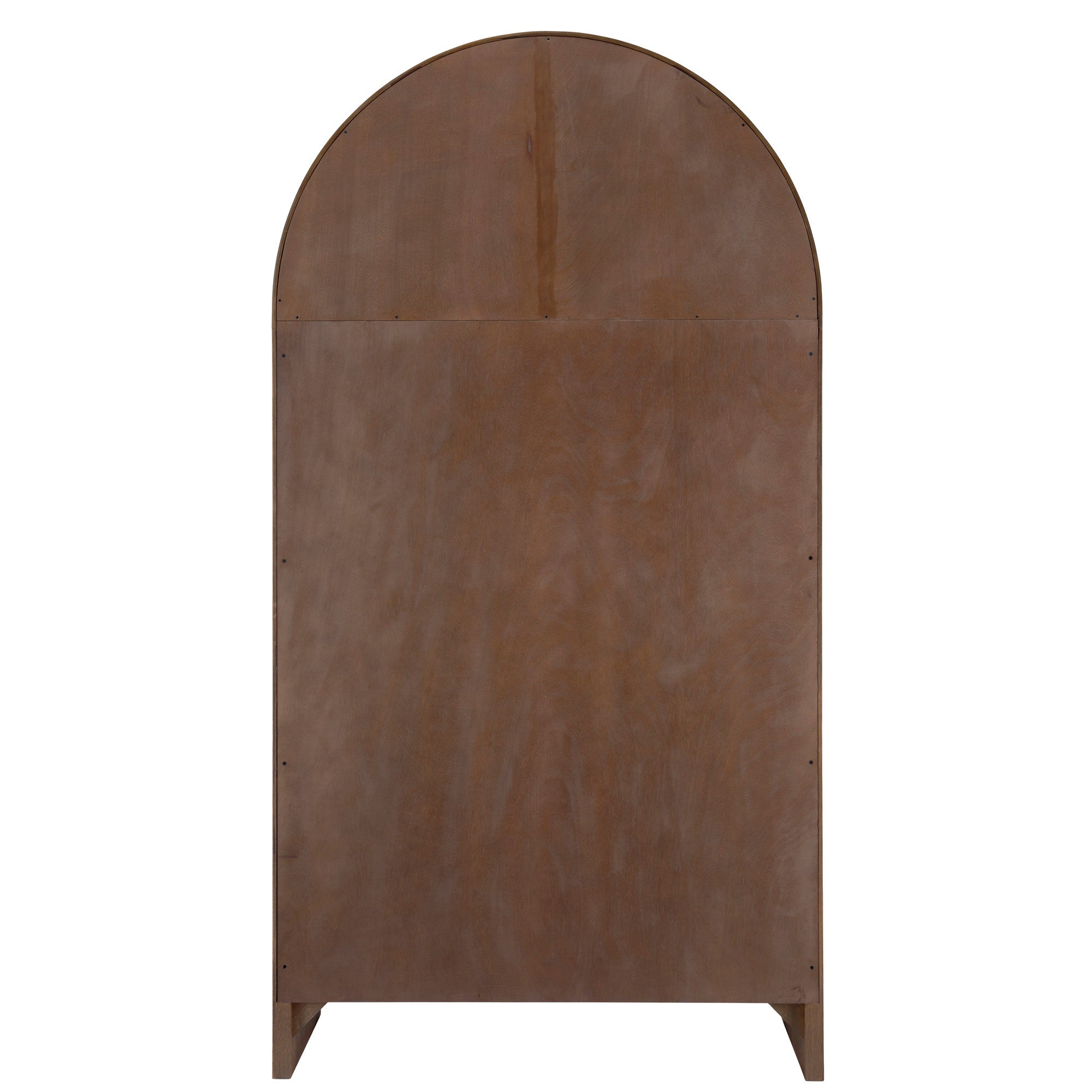 Jamie Young Finley Brown Sugar Oak Fluted Arched Cabinet