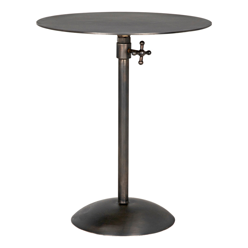 Noir Felix Gun Metal Side Table, sleek Gun Metal iron frame