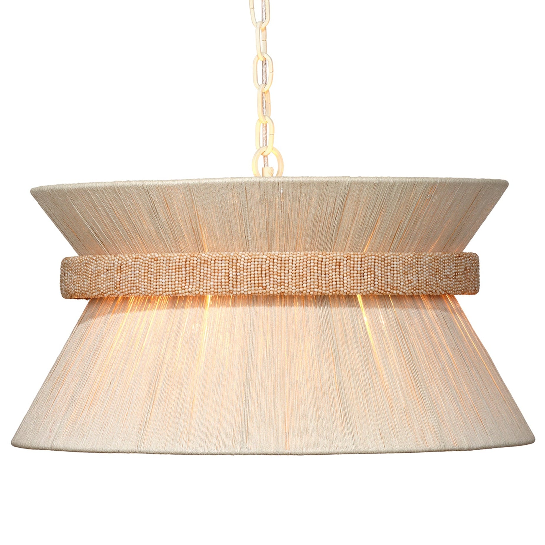 Jamie Young Corset Off-White 3-Light Chandelier