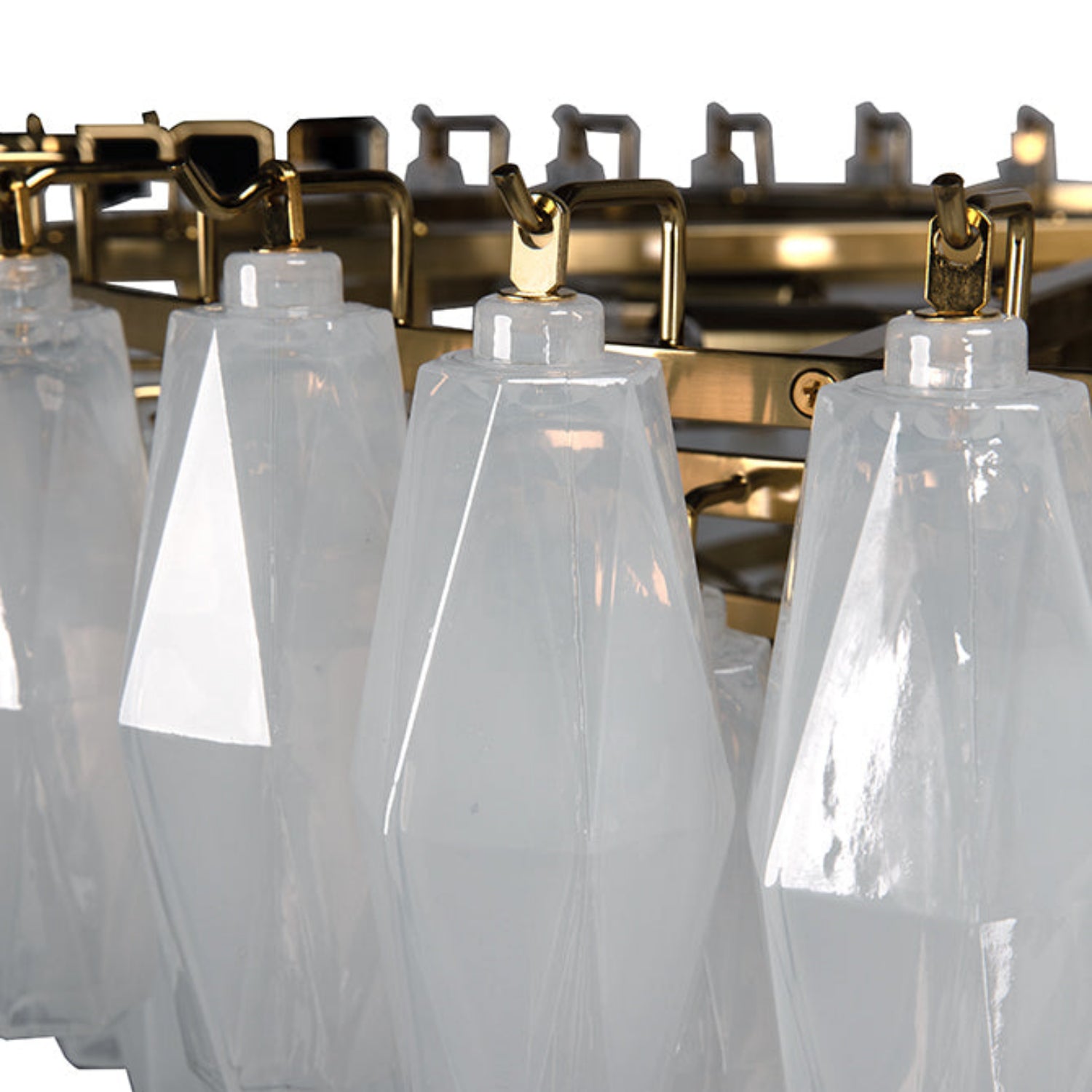 Ludmilla Large Chandelier crafted from industrial steel and milk glass
