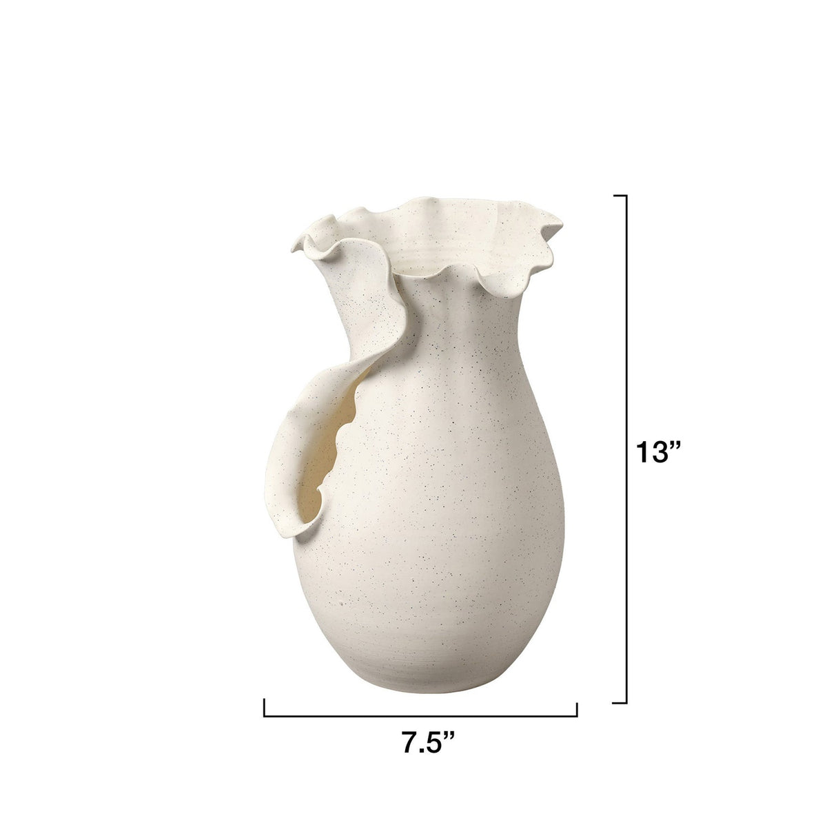 Jamie Young Flutter White Porcelain Vessel styled in a room setting
