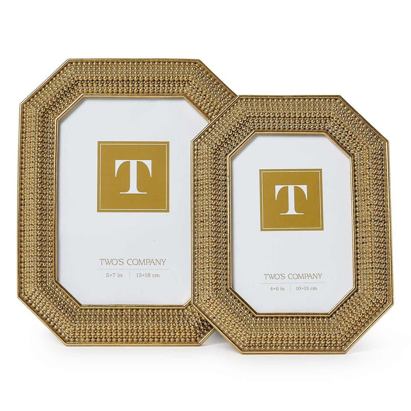 Gold Beaded Photo Frame Set of 2