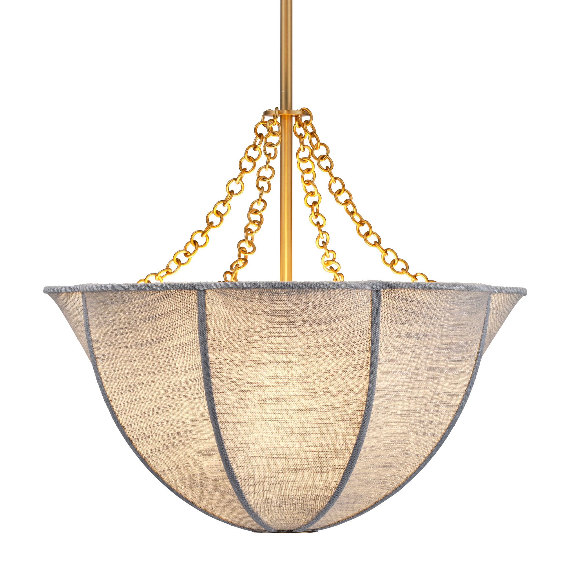 Jamie Young Aire Pale Blue Linen 4-Light Small Chandelier
