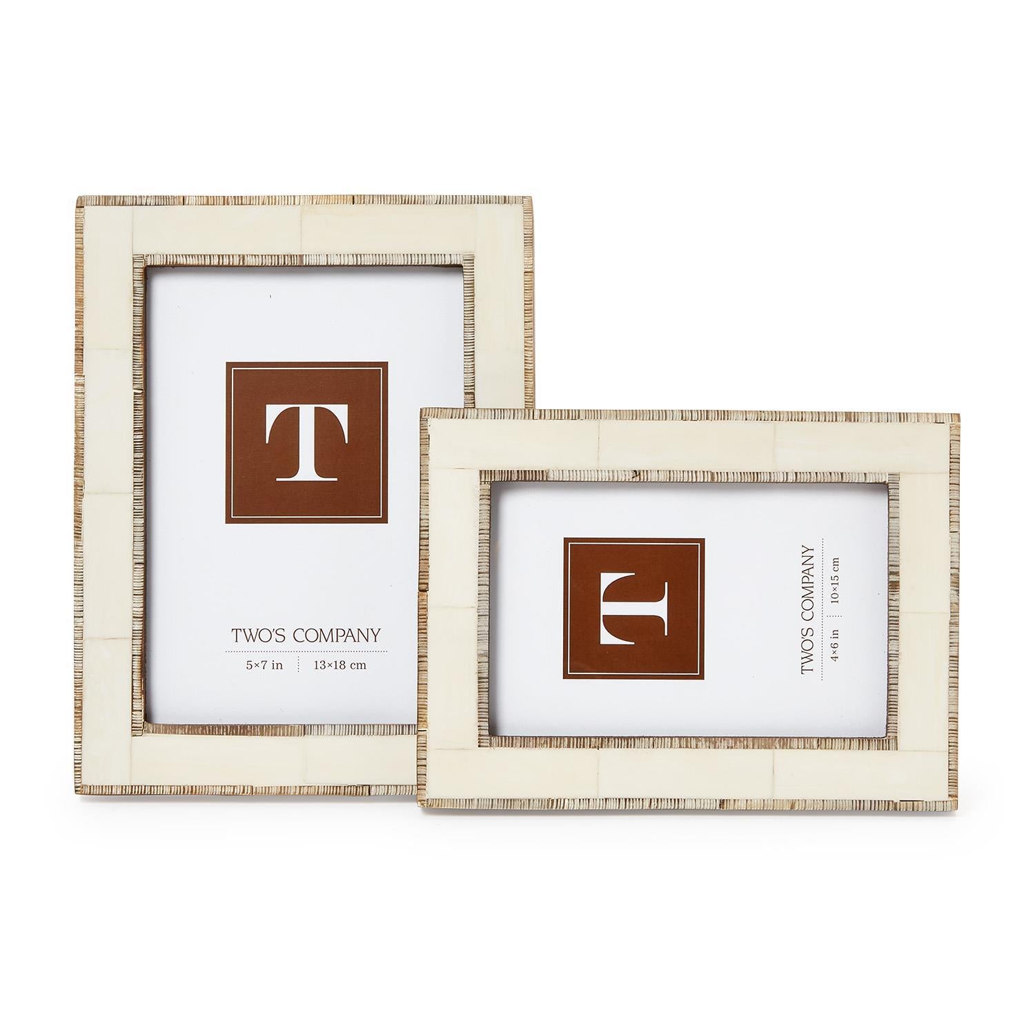 Chiseled Horn Photo Frame Set of 2