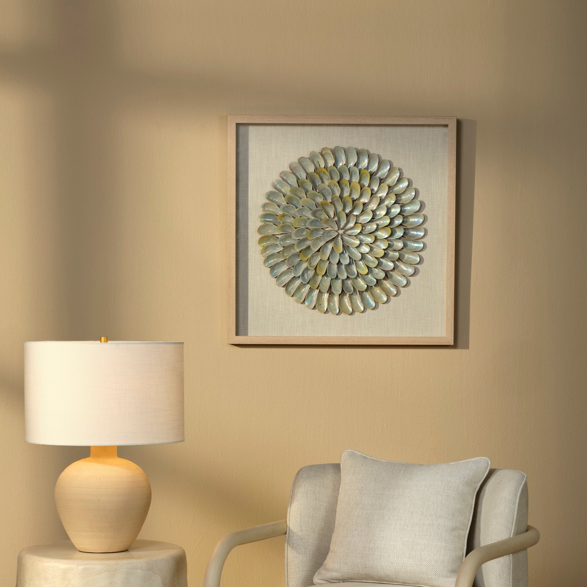 Jamie Young Clearwater Blue Iridescent Shell Wall Art