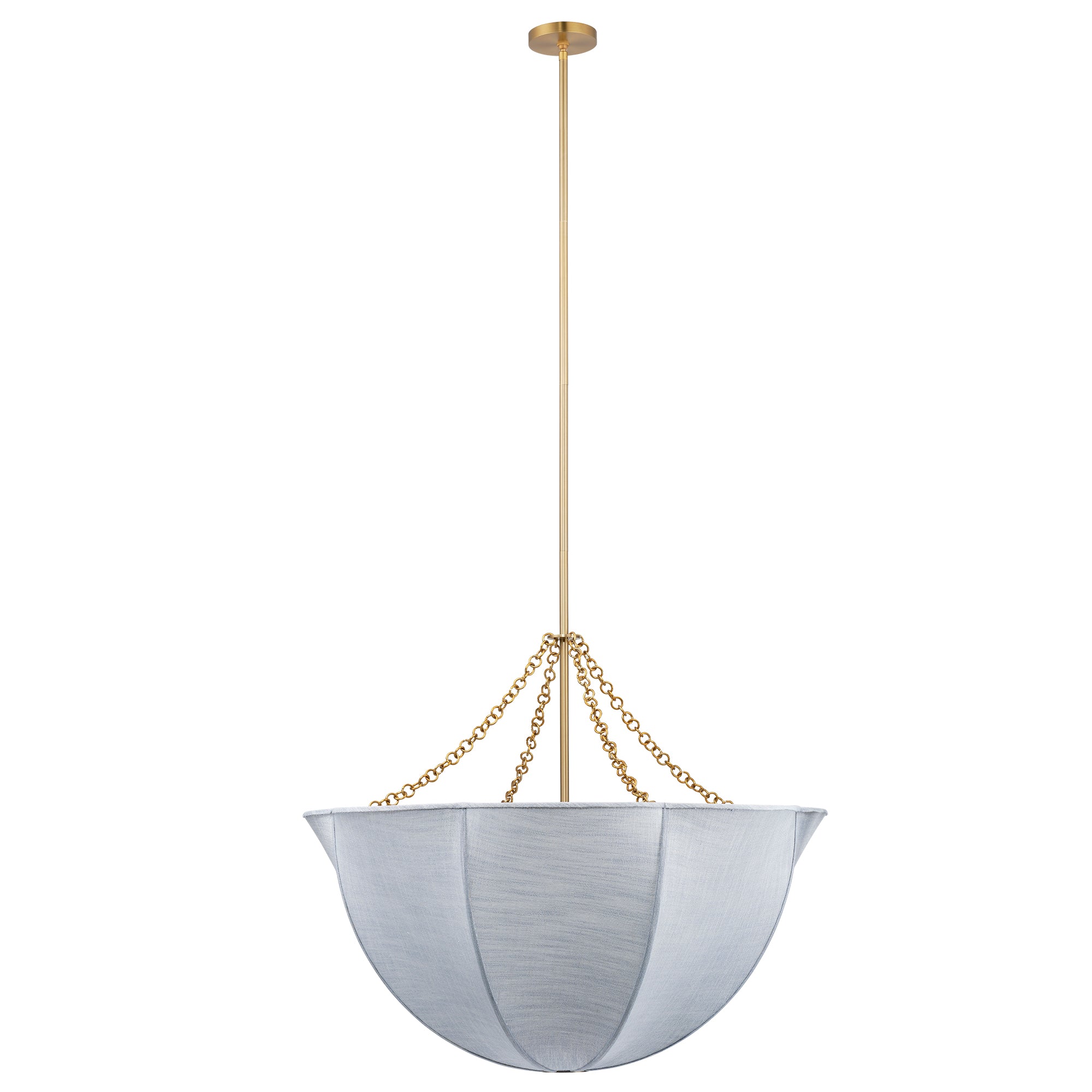 Jamie Young Aire Pale Blue Linen 4-Light Large Chandelier