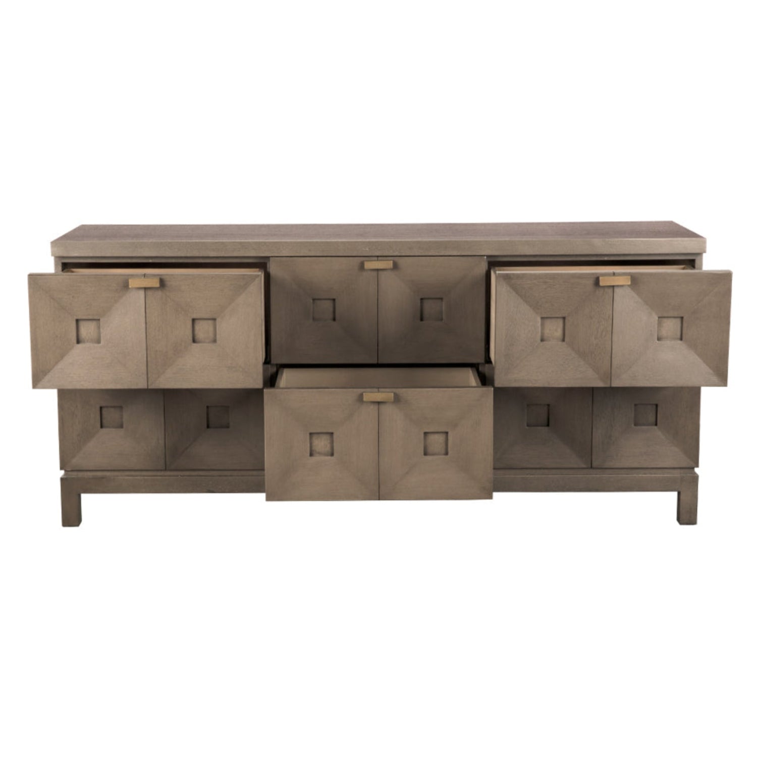 Noir Musashi Greige Walnut 6 Drawer measuring 72 in. wide