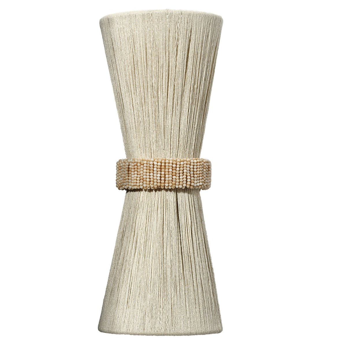 Jamie Young Corset Off White 2-Light Wall Sconce in Cream Jute, side profile view