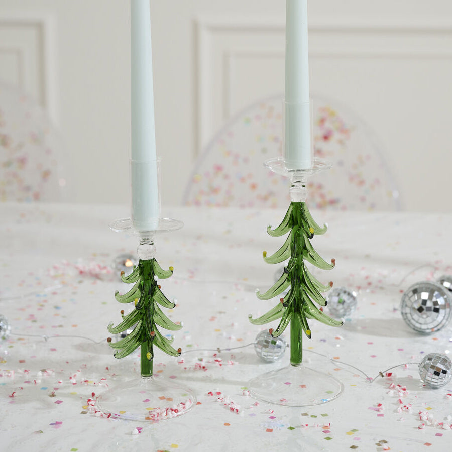 Fir Tree Candleholder Set of 2