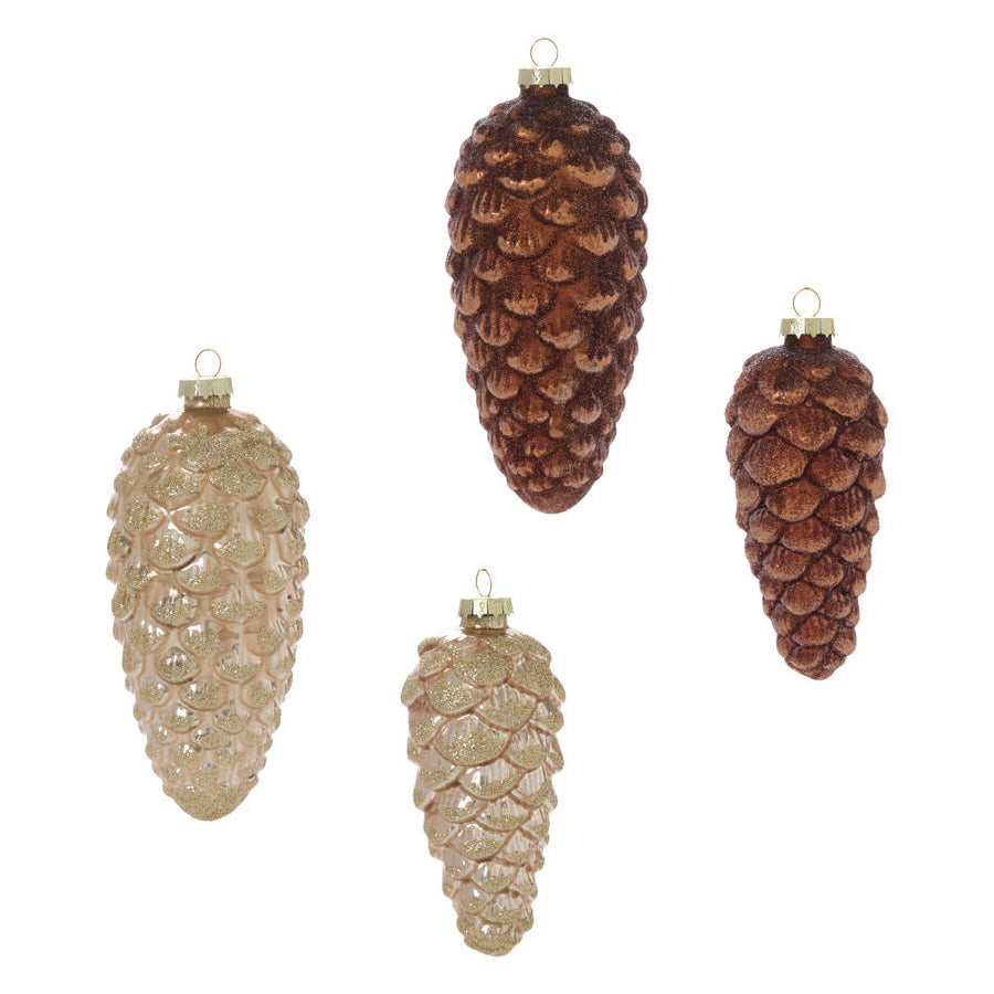 Frosted Pinecone Ornament Set of 6