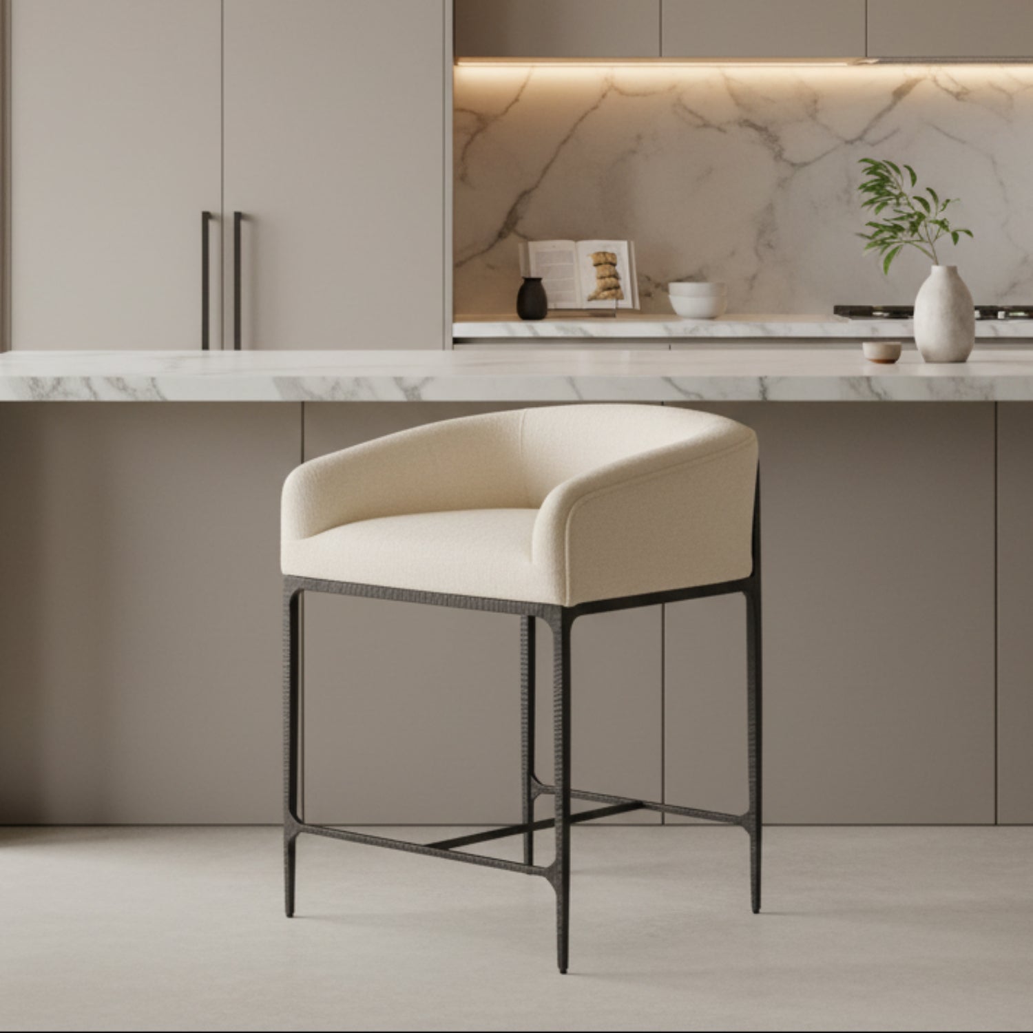 Arteriors Osbourne Oxford White Counter Stool