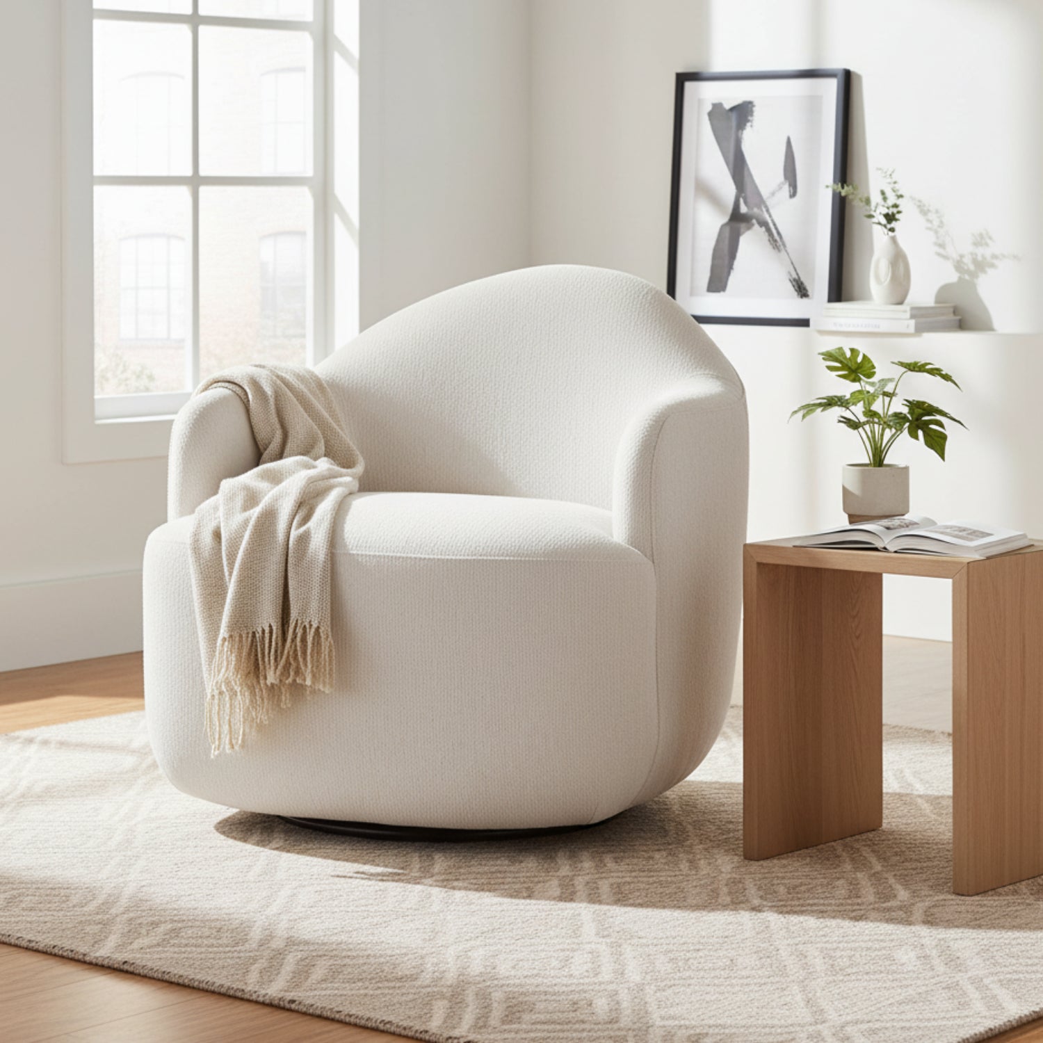 Arteriors Boulder Right Swivel Lounge Chair