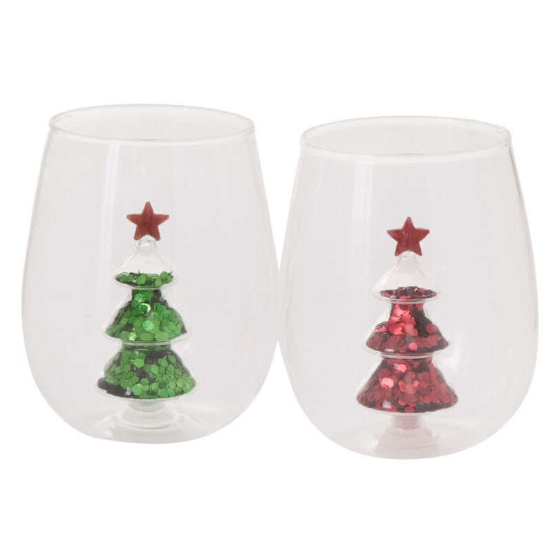 Glitter Tree Drinkware Set of 4