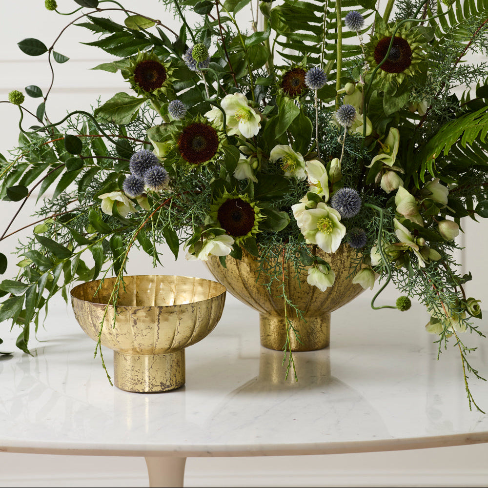 Golden Shine Footed Bowl Set of 2