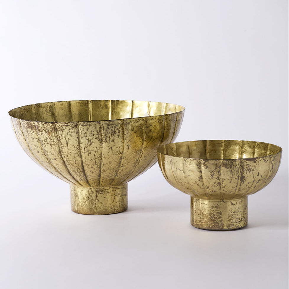 Golden Shine Footed Bowl Set of 2