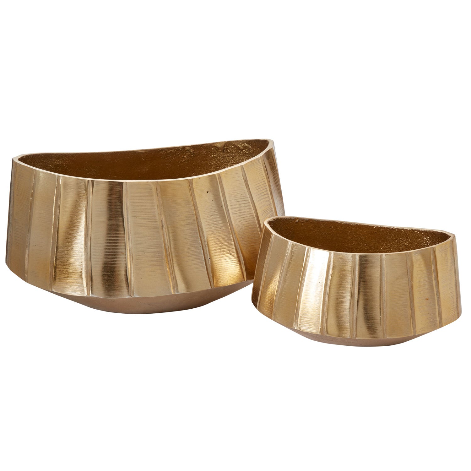 Helena Boat, gold metal centerpiece bowl