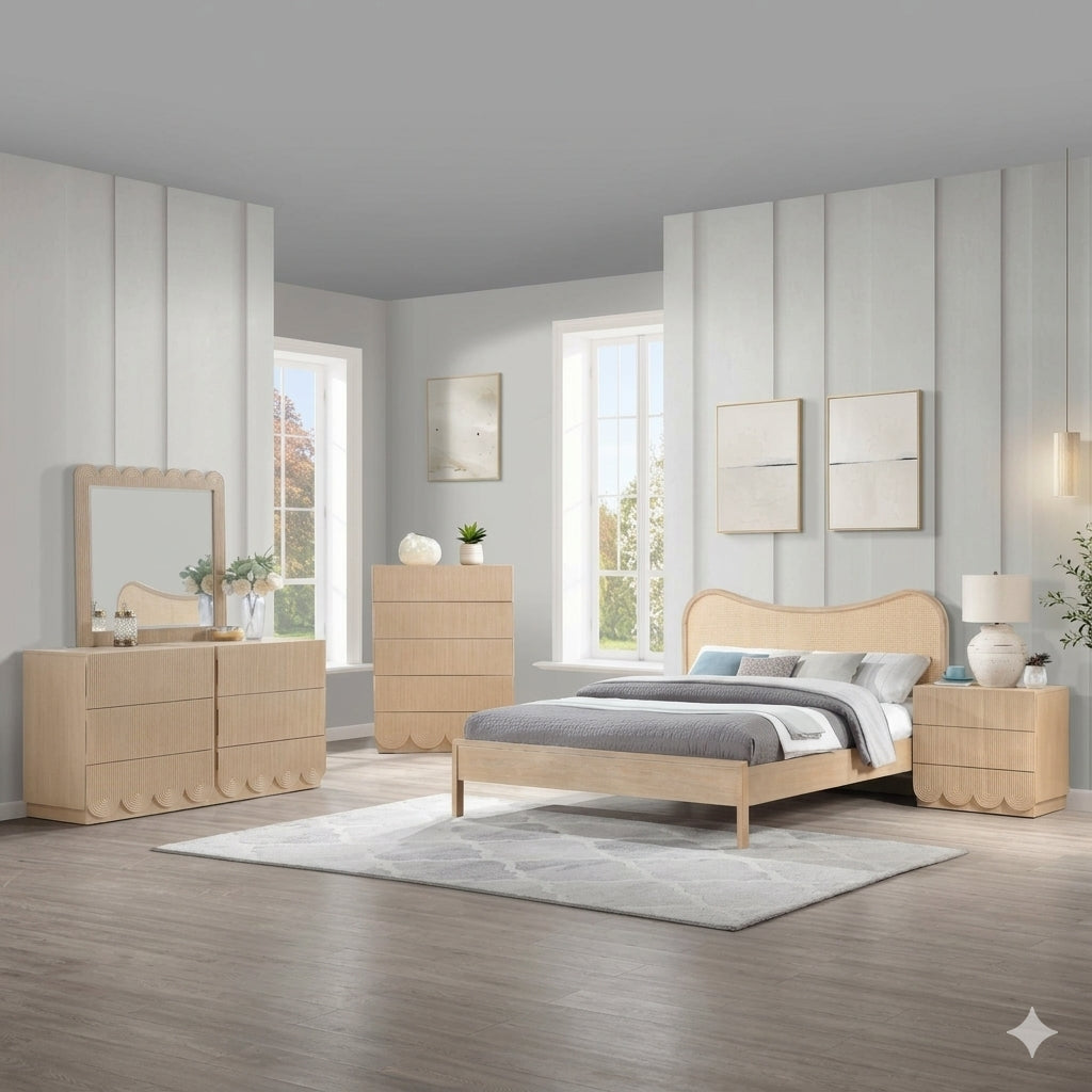 Scallop Natural Oak Veneer Dresser