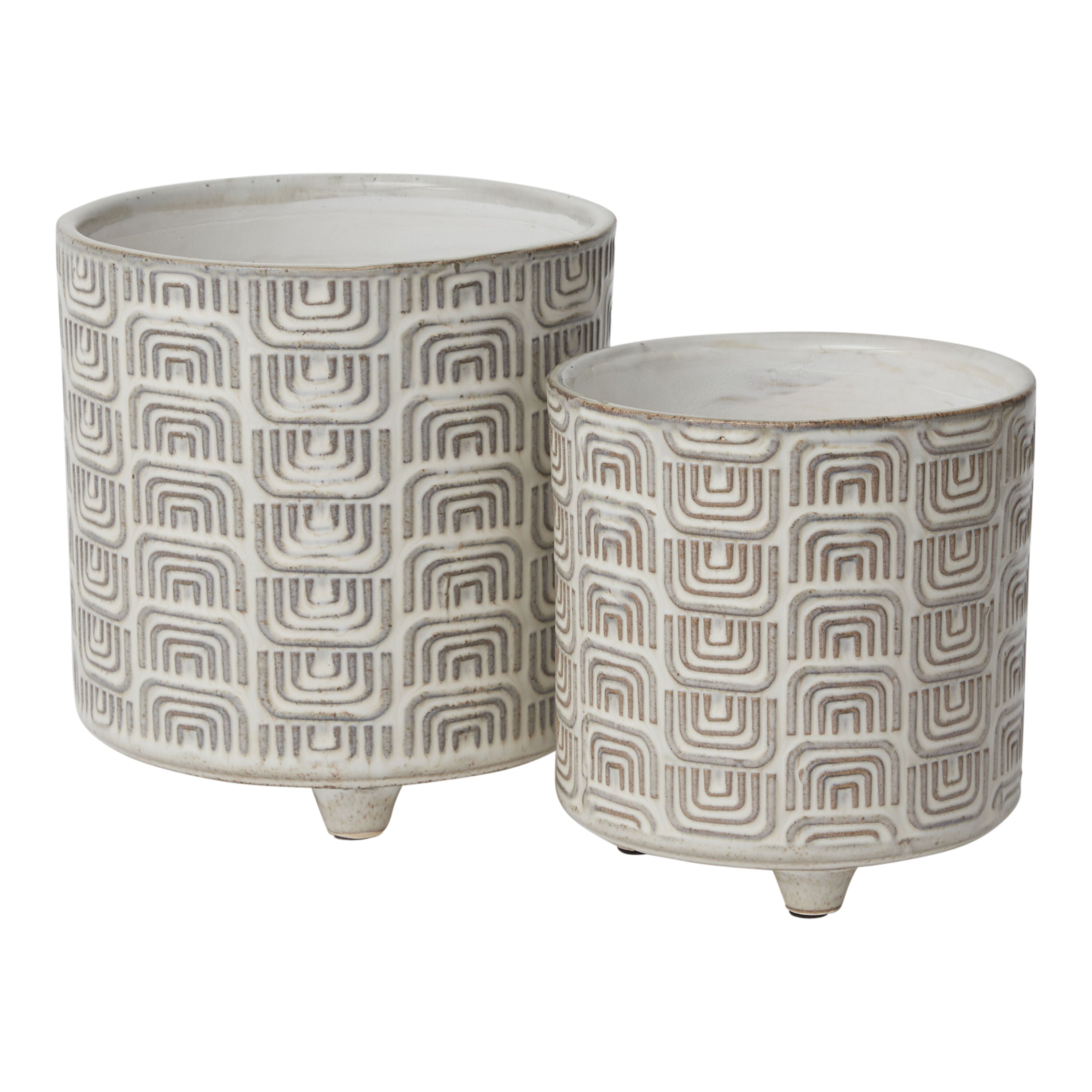 Itza Pot, off-white ceramic planter