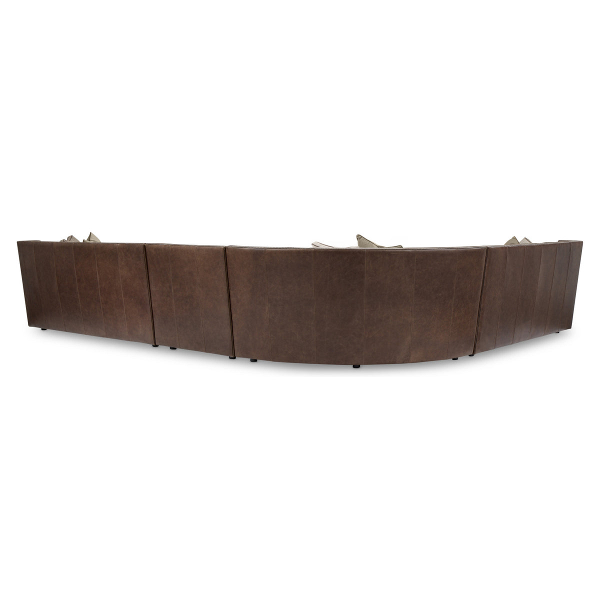 Bernhardt Candace 4 Piece Leather Sectional in Brown, side profile