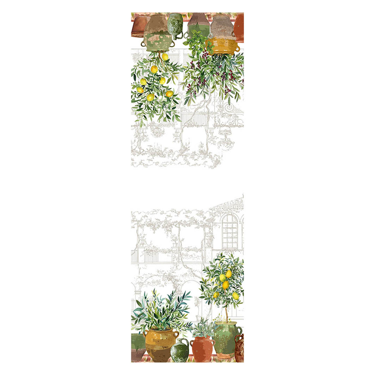 Garnier Thiebaut Jardin Provencal Olive Printed Tablerunner