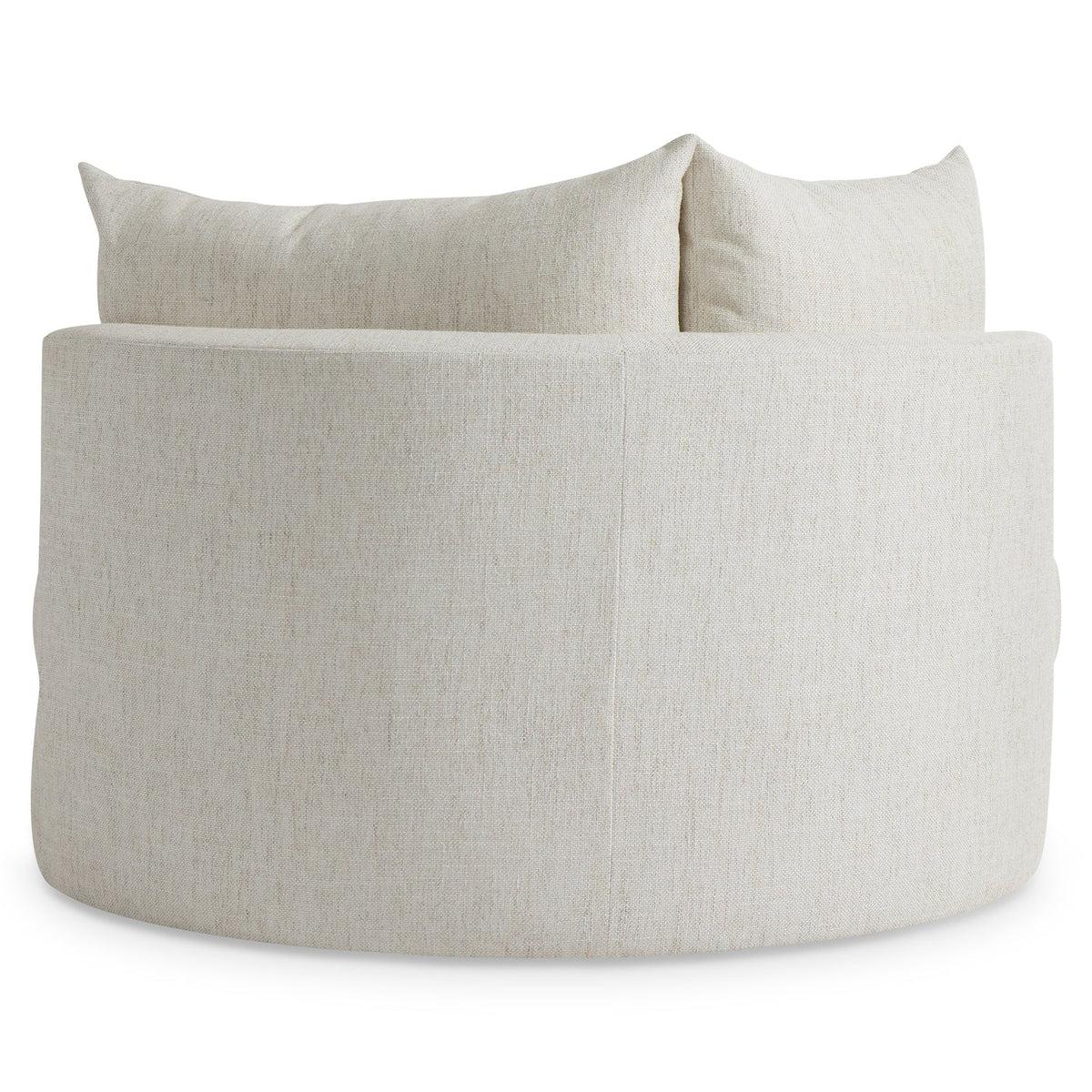 Bernhardt Living Ferris Fabric Swivel Chair in White, reverse angle