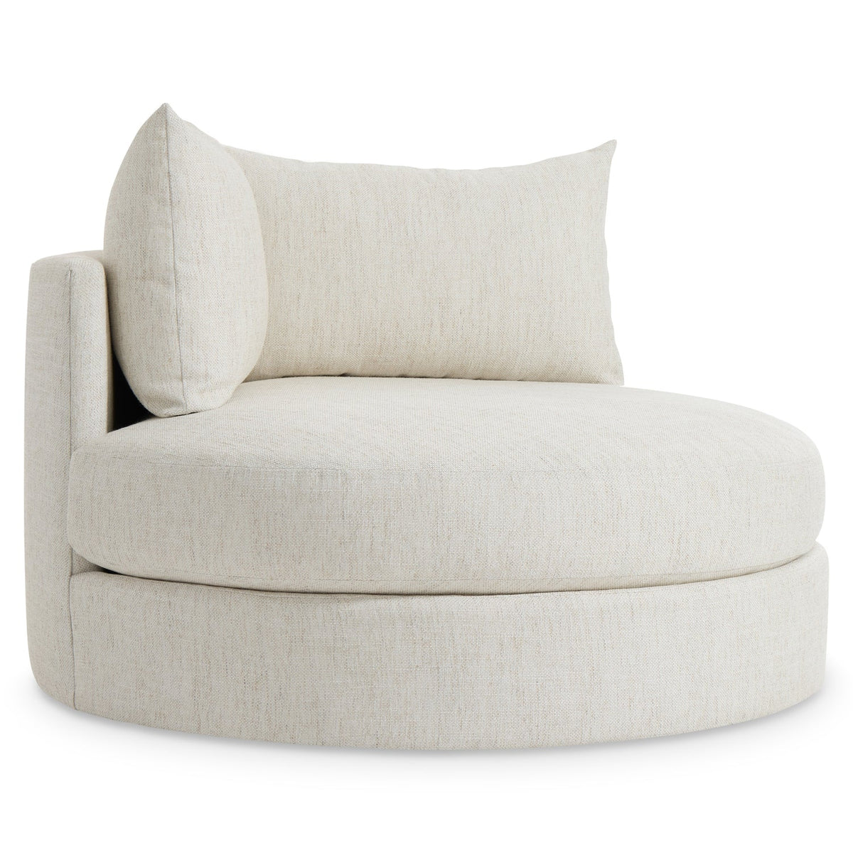 Bernhardt Living Ferris Fabric Swivel Chair in White, alternate angle