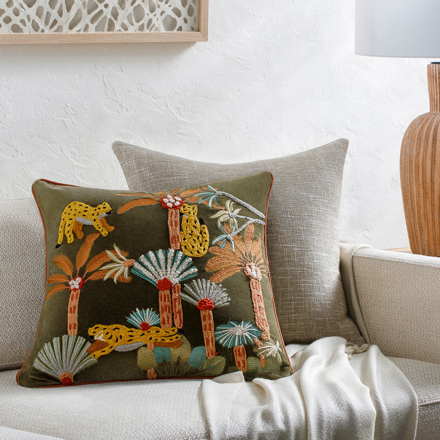 Junglesque Throw Pillow