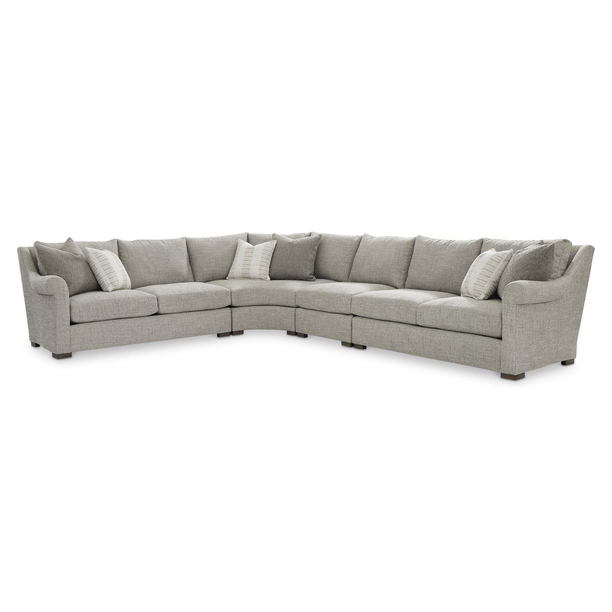 Bernhardt Living Keirnan Fabric Sectional Sofa in Brown, front view