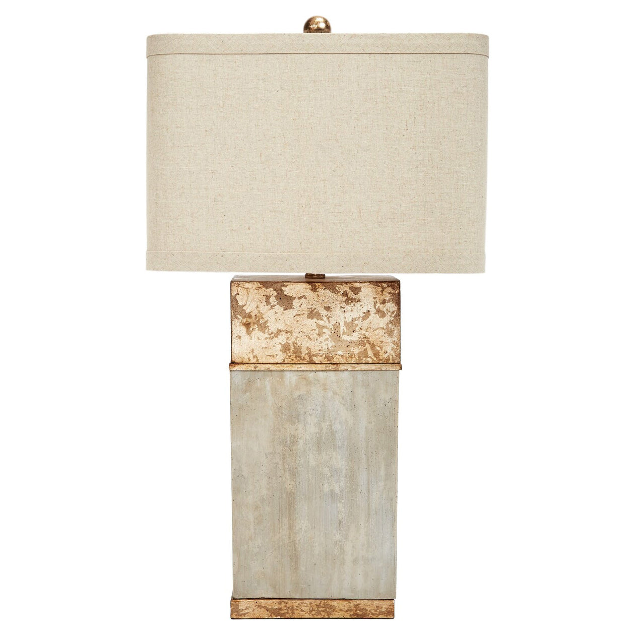 Old World Design Alan Cement & Antique Gold Square Table Lamp