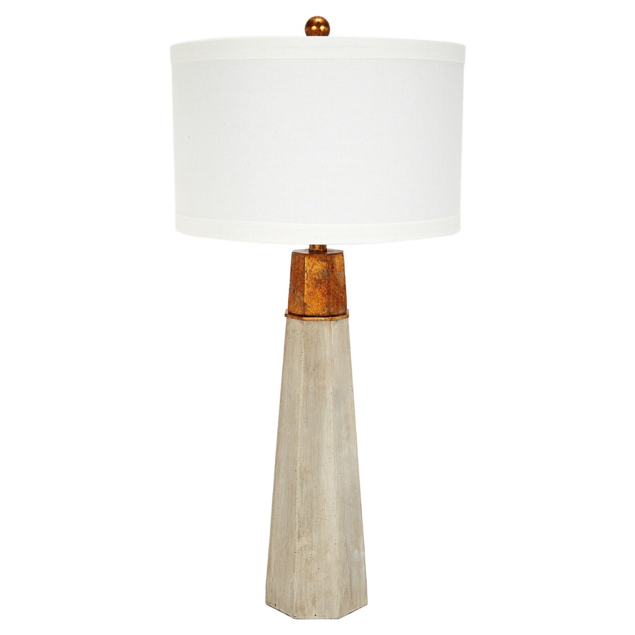 Old World Design Hexagonal Cement Table Lamp