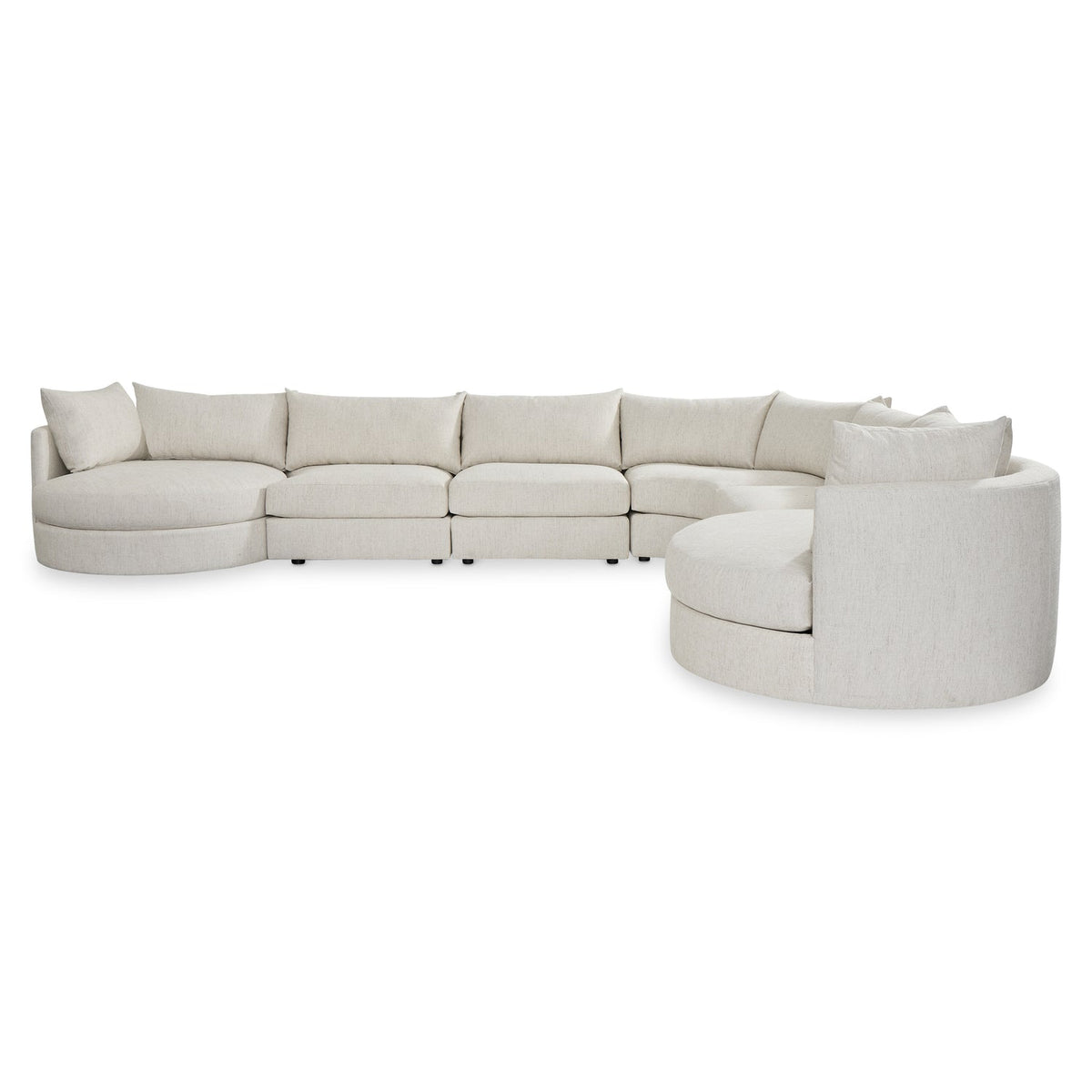 Bernhardt Living Ferris Fabric 6 Piece Sectional Sofa in White, detail view