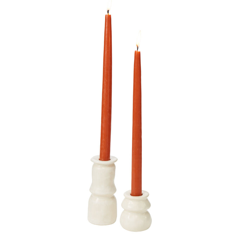 Lyam Candle Holder Set of 8 styled view, white ceramic candle holder set of 8
