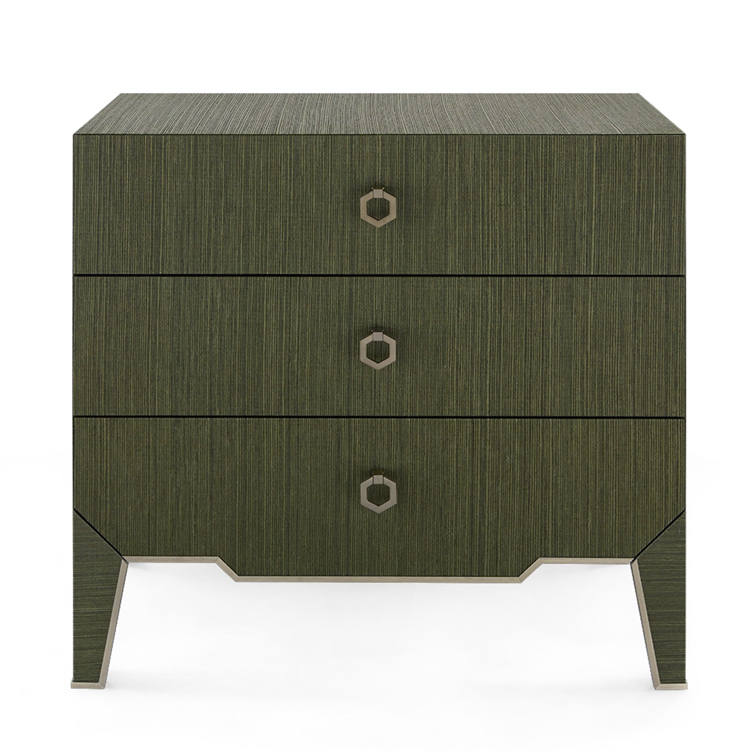 Villa and House Madeline Deep Olive 3 Drawer Side Table