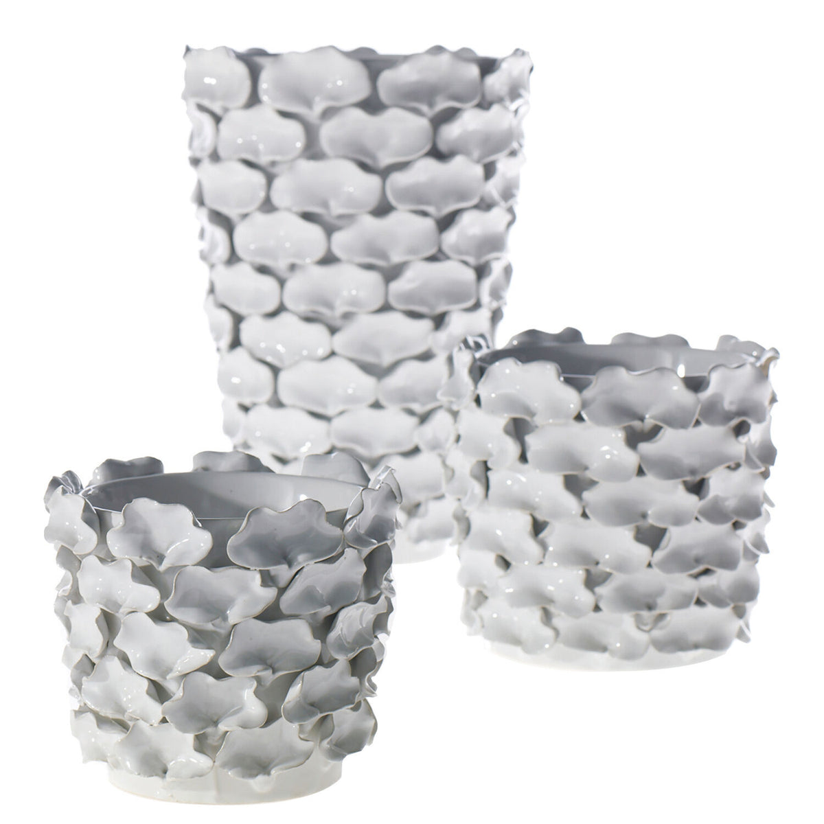 Mandy Pot alternate view, white ceramic planter