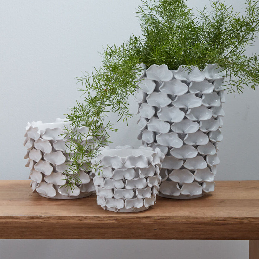 Mandy Pot, white ceramic planter