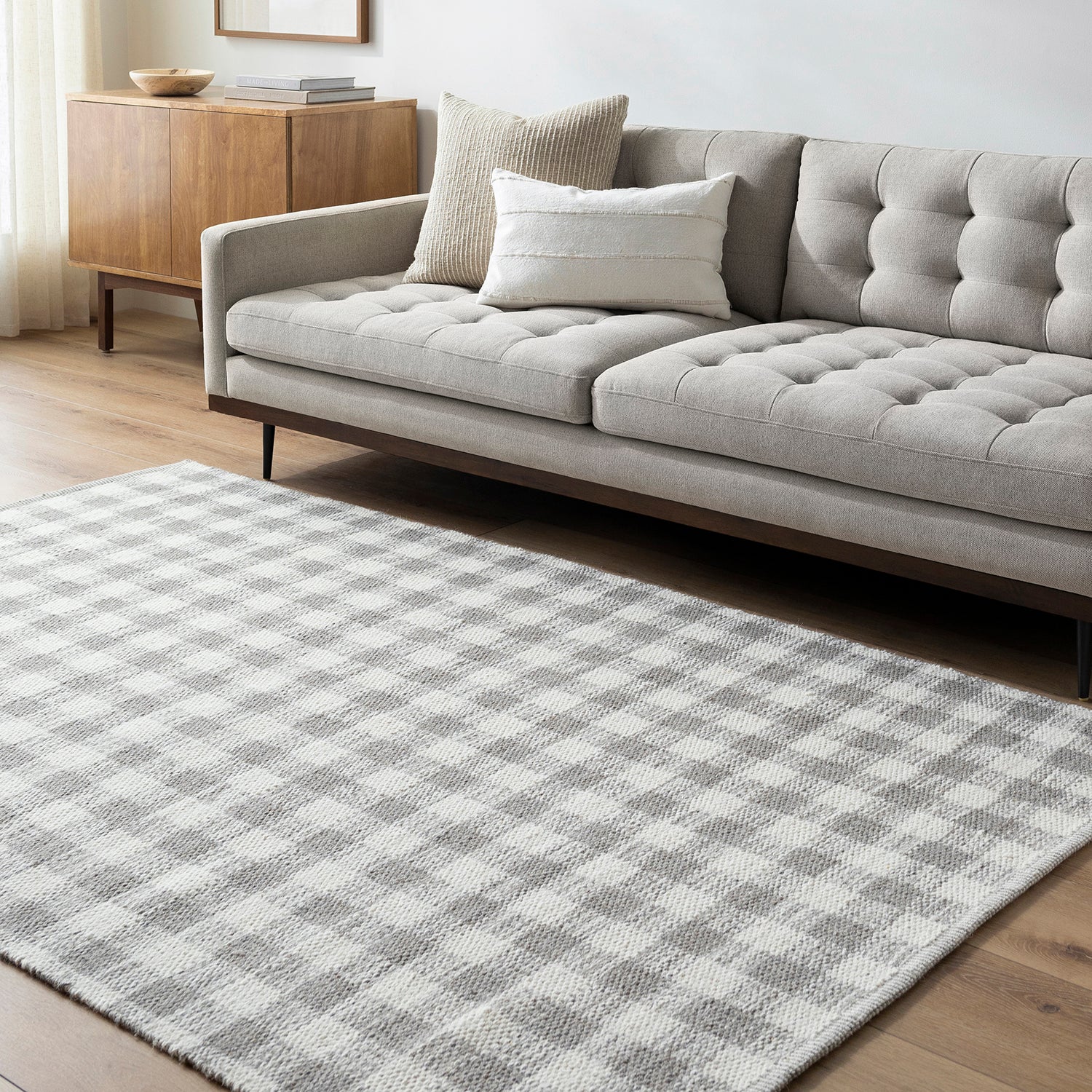 Livabliss Mardin Gingham Hand Woven Rug