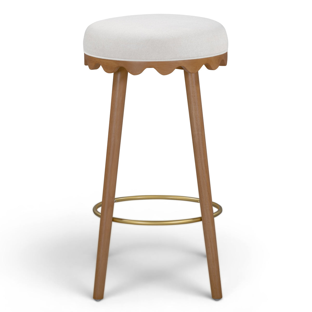 TOV Furniture Oodle Cream Performance Vegan Mohair Bar Stool
