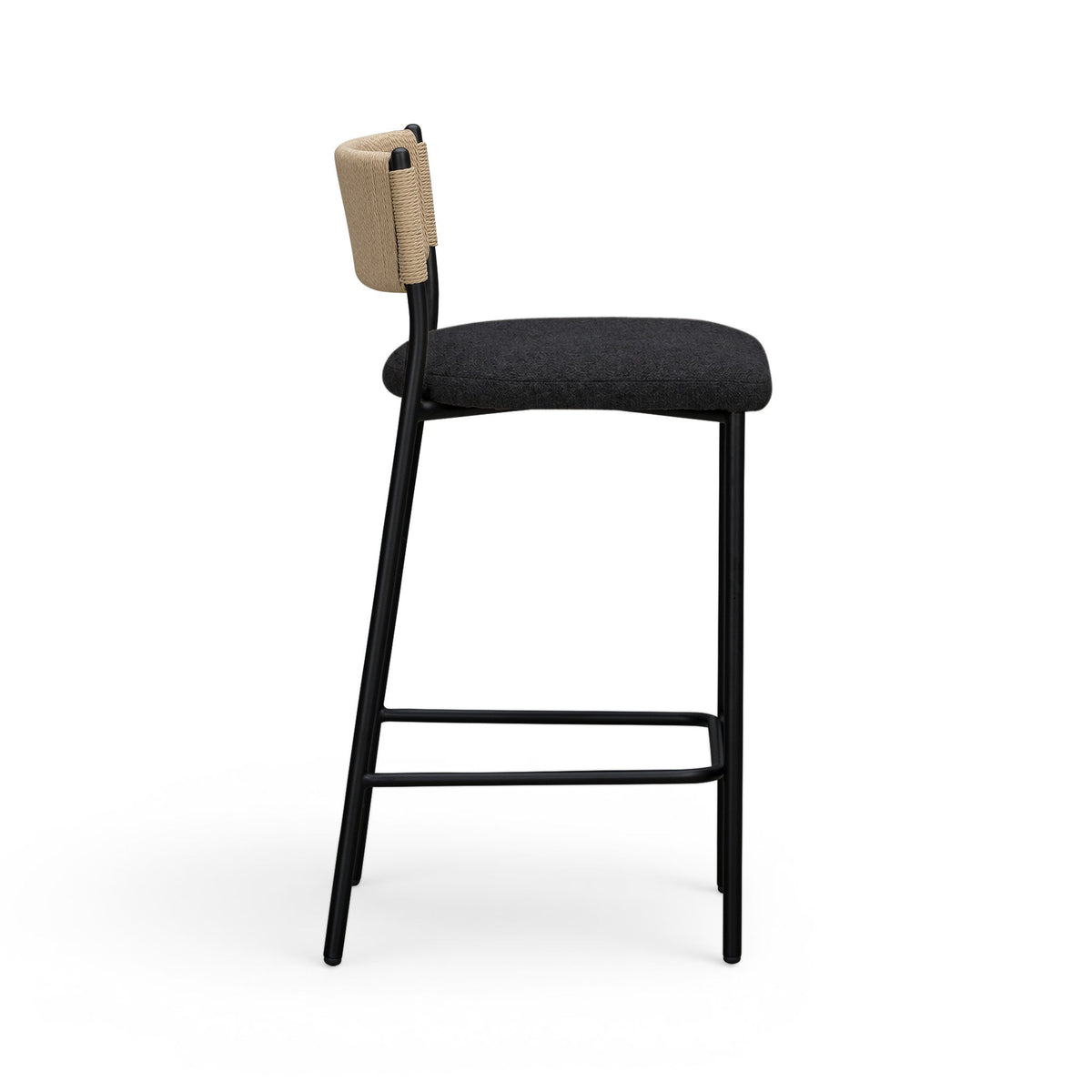 TOV Furniture Celine Black Boucle Counter Stool