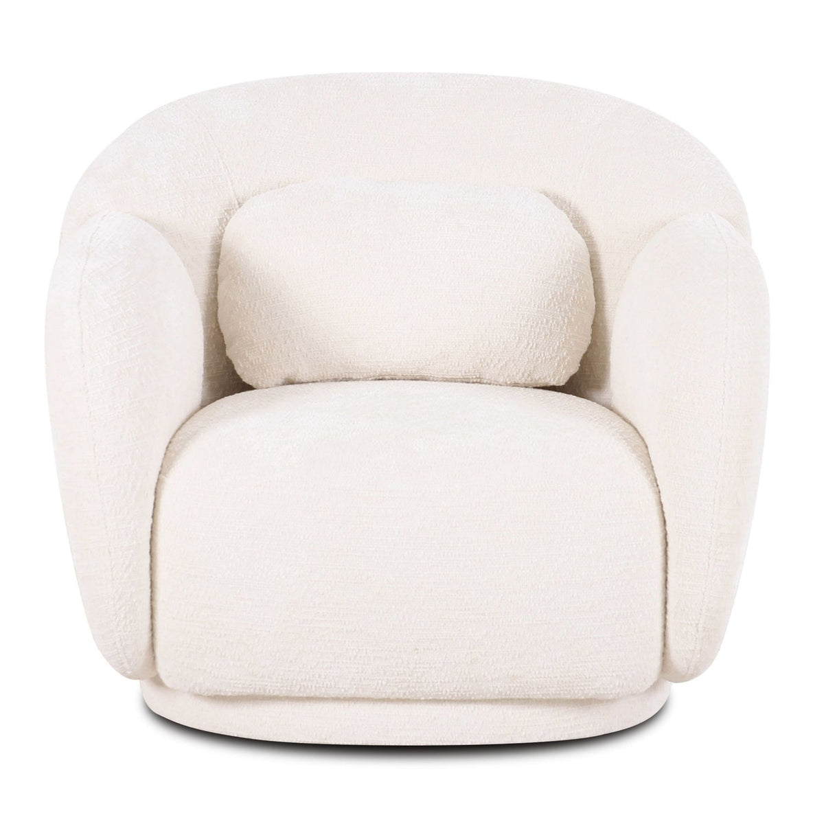 TOV Furniture Misty Off White Accent Chair in off-white woven fabric, primary product view
