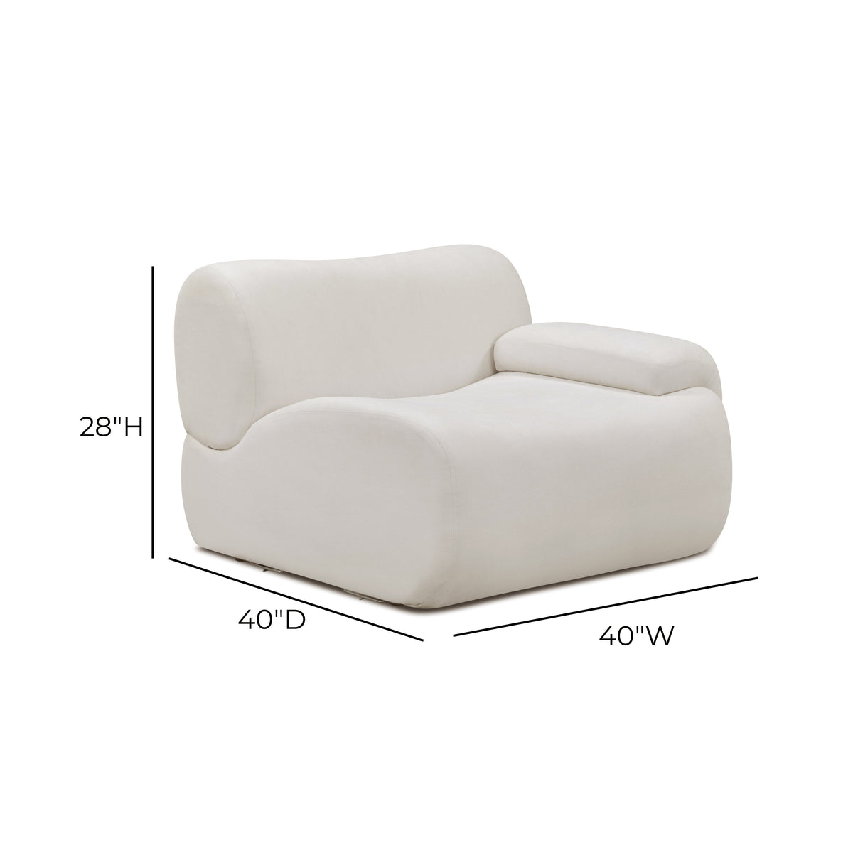 TOV Furniture Zenith Cream Upcycled Corner Chair