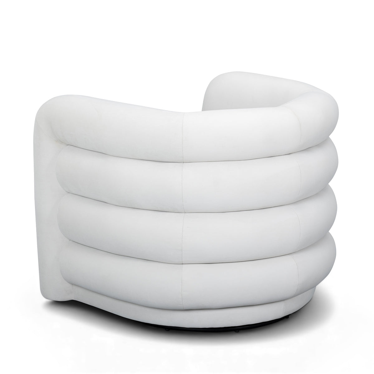 TOV Furniture Curves White Performance Velvet Swivel Chair
