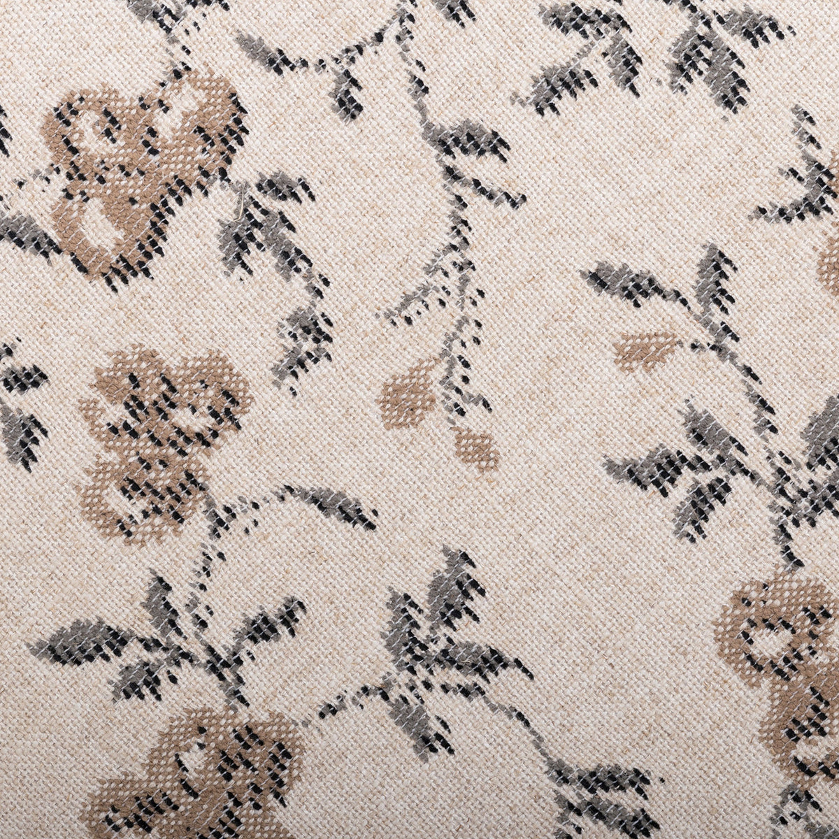 TOV Furniture Bisou Beige Floral Performance Jacquard Ottoman